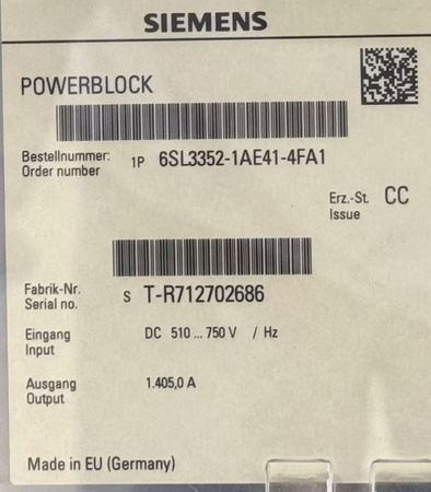 Siemens 6SL3320-1TE41-4AA3 & 6SL3352-1AE41-4FA1